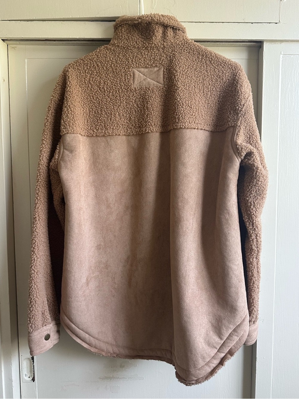 12th Tribe Taupe Teddy Sherpa Shacket - Picture 4 of 4